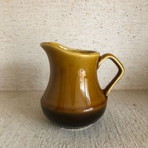 Vintage Handmade Amber Pottery Creamer